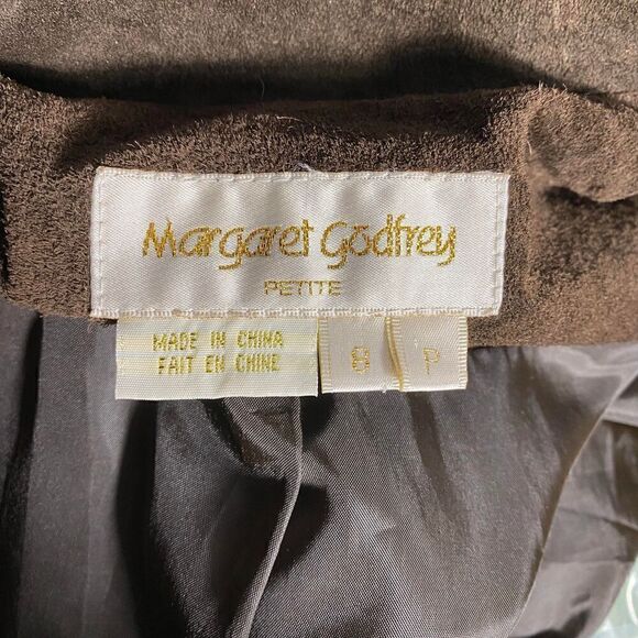 Vintage Margaret Godfrey Suede Jacket Size 8P - Picture 7 of 9